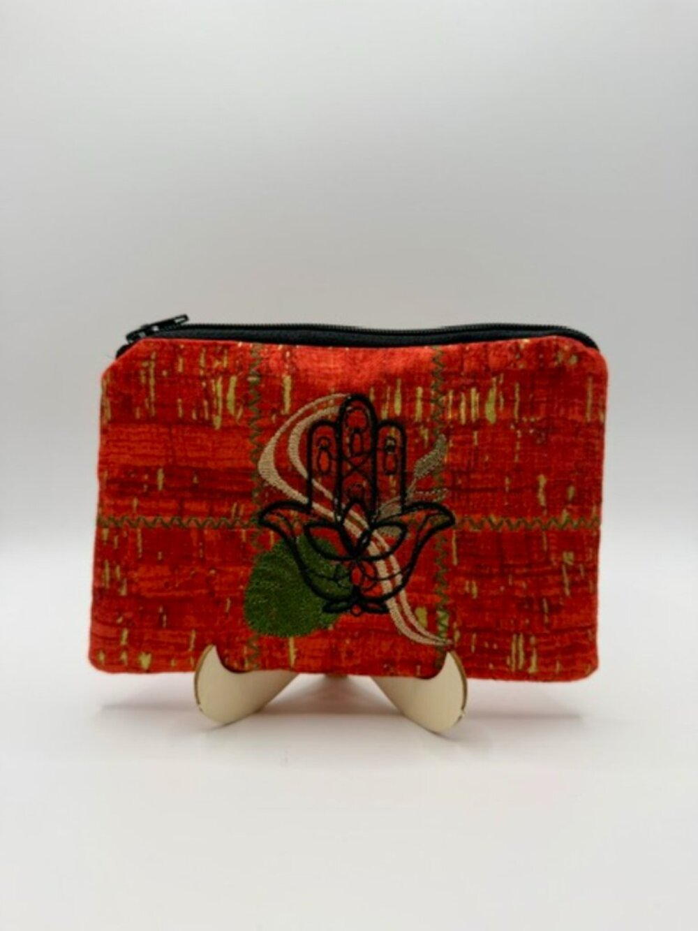 Homemade Red Embroidered Pouch